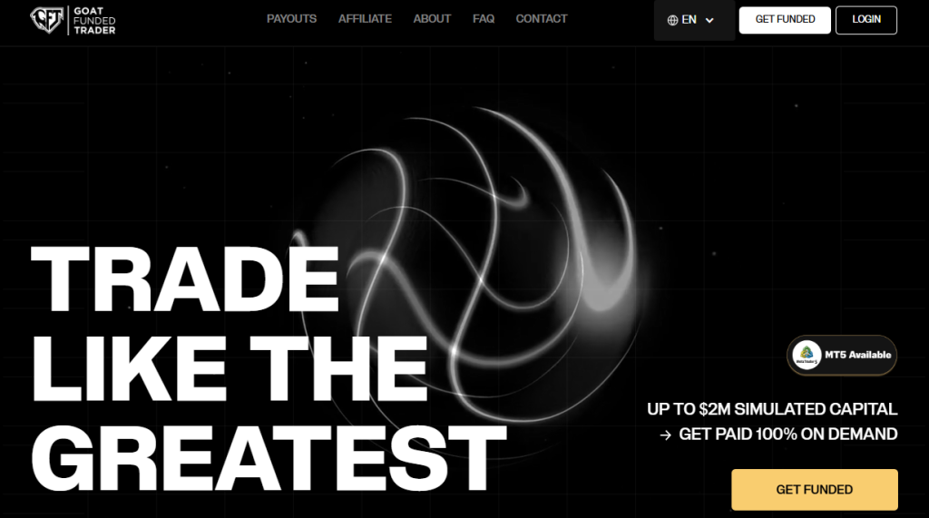 Goat Funded Trader Interface